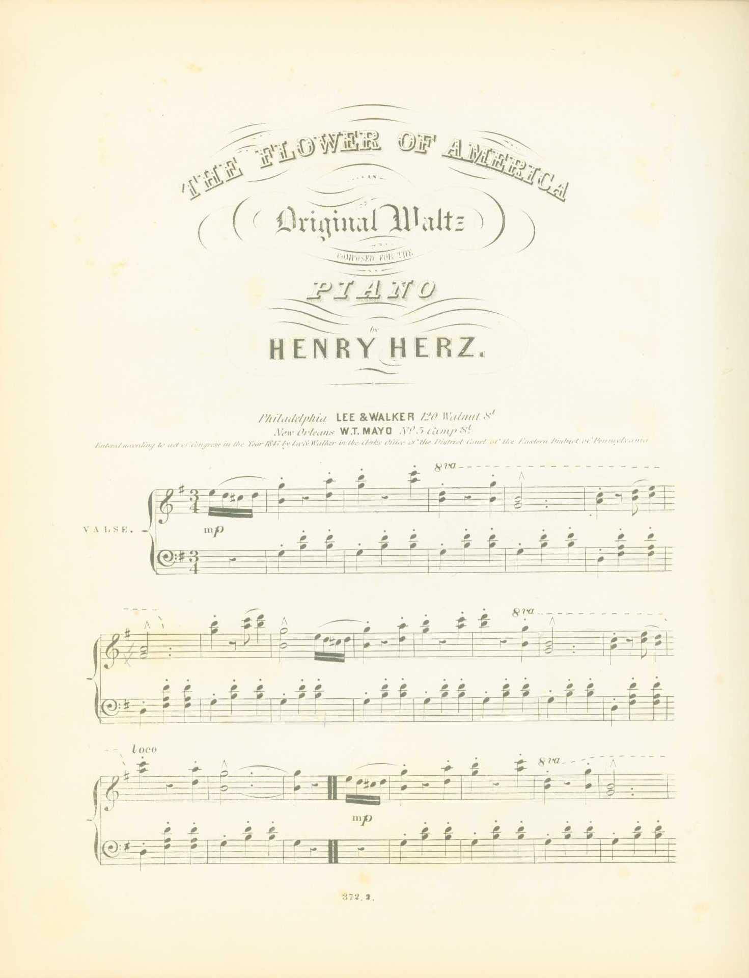 Herz, Henri - The Flower of America, an Original Waltz